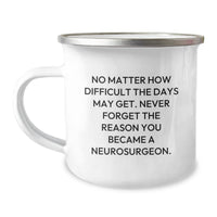 Load image into Gallery viewer, Inspirational Neurosurgeon Gifts from Friends, Unique Camping Mug for Graduation - &#39;No Matter How Difficult The Days May Get. Never Forget The Reason You Became A Neurosurgeon.&#39; - Image 1
