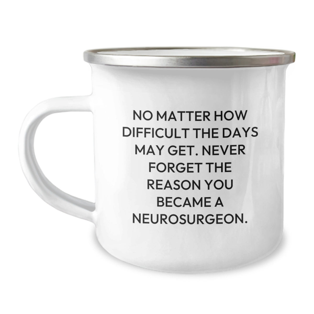 Inspirational Neurosurgeon Gifts from Friends, Unique Camping Mug for Graduation - 'No Matter How Difficult The Days May Get. Never Forget The Reason You Became A Neurosurgeon.' - Image 1