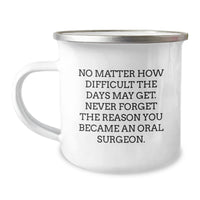 Load image into Gallery viewer, Oral Surgeon Camping Mug Gifts from Friends, Gifts for Oral Surgeon, Funny Birthday Unique, No Matter How Difficult The Days May Get. Never Forget The Reason You Became An Oral Surgeon. - Image 1
