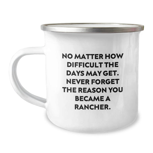 Christmas Unique Gifts from Men to Rancher Friends and Family - Funny Inspirational Camping Mug - Image 1