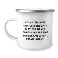 Load image into Gallery viewer, Inspirational Real Estate Agent Gifts, Funny Quote on Camping Mug, Gifts from Friends for Real Estate Agent Birthday, 12oz Stainless Steel - Image 1
