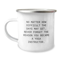 Load image into Gallery viewer, Funny Yoga Instructor Gifts for Men - Christmas Unique Mug with Inspirational Quote &#39;Never Forget The Reason You Became A Yoga Instructor&#39; - Camping Mug for Yoga Lover - Image 1
