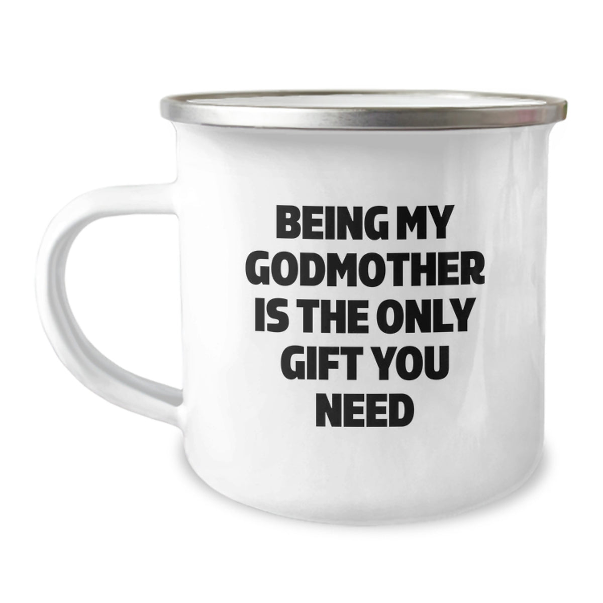 Funny Godmother Gifts for Her, Christmas Unique Camping Mugs with 'Being My Godmother Is The Only Gift You Need' Quote, Gifts from Family to Godmother - Image 1