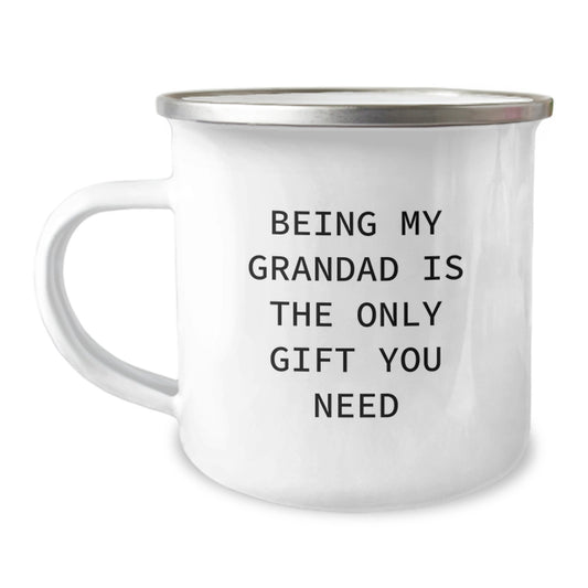 Funny Grandad Gifts Being My Grandad Is The Only Gift He Needs Christmas Camping Mug - Image 1