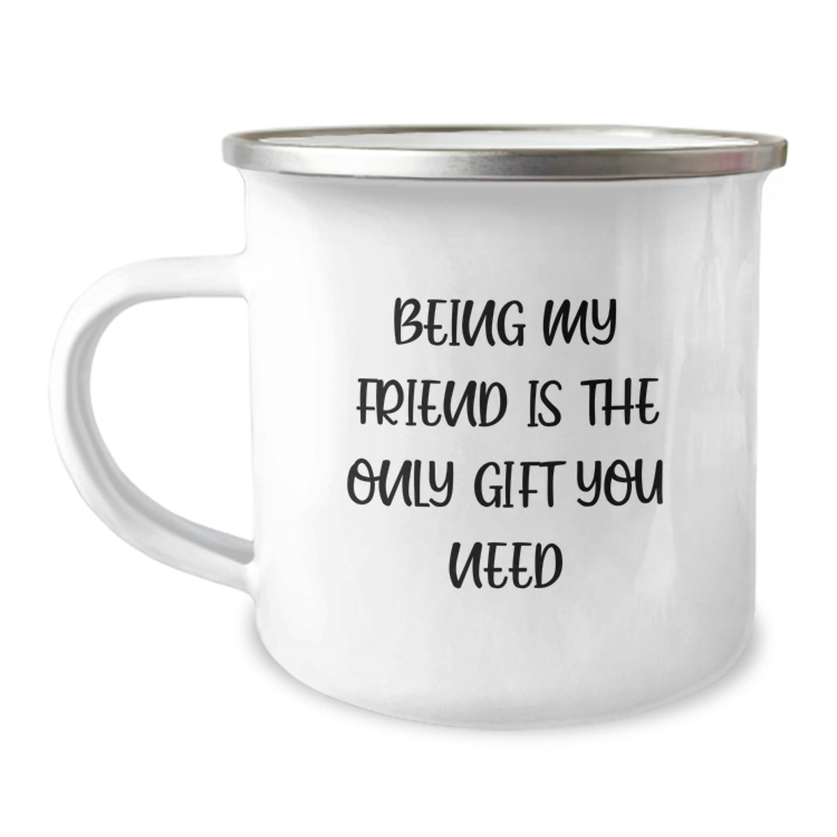 Gifts from Friends, For Friends, The Best Christmas Unique Gifts, Being My Friend Is The Only Gift You Need Funny Quote Stainless Steel Camping Mug - Image 1