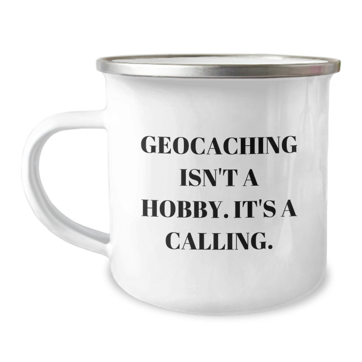 Geocaching Enthusiasts Gifts from Friends, Unique Birthday Unique Gifts for Geocaching Lovers with Humorous Quote, 12 oz Camping Mug - Image 1