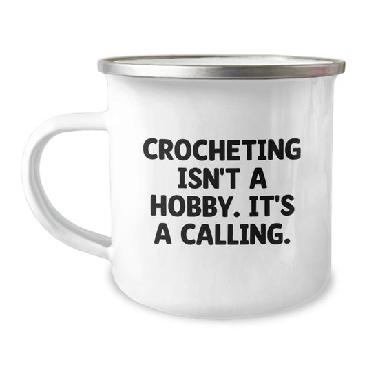 Crocheting Camping Mug Gifts from Family for Crocheting Lovers - Funny Quote - Christmas Unique Gifts - Image 1