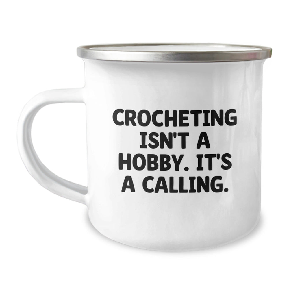 Crocheting Camping Mug Gifts from Family for Crocheting Lovers - Funny Quote - Christmas Unique Gifts - Image 1