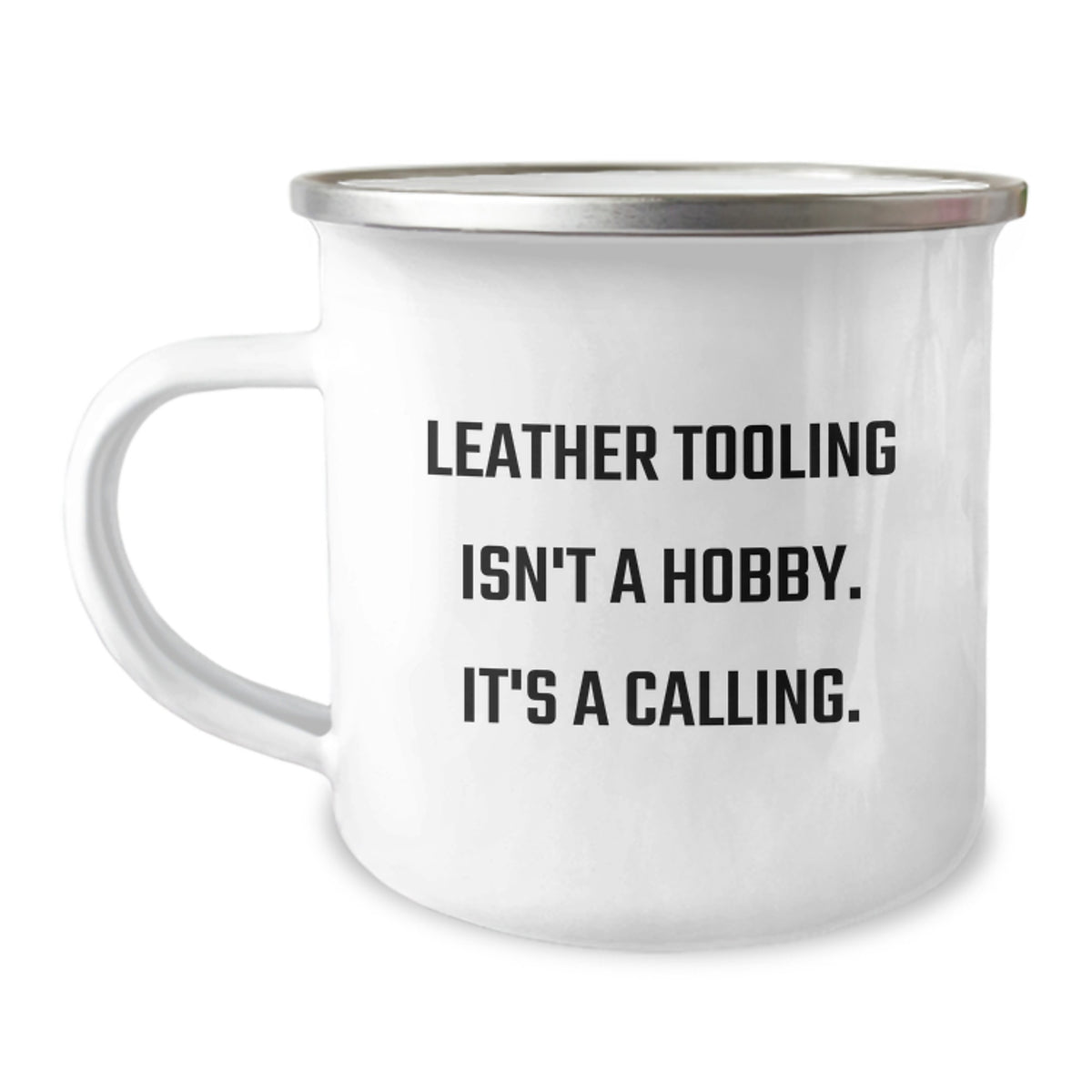 Leather Tooling Camping Mug Gifts from Friends with Inspirational Quote, Unique Christmas Unique Gifts for Men, Women, and Leather Tooling Enthusiasts with Funny Mugs - Image 1
