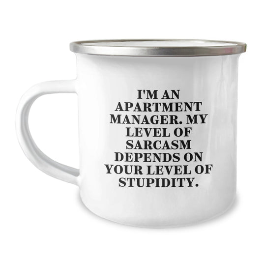 Gifts for Apartment Managers - Funny Sarcastic Camping Mug for Christmas Unique Gift for Family Friends Coworkers - Image 1