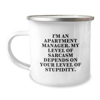 Load image into Gallery viewer, Gifts for Apartment Managers - Funny Sarcastic Camping Mug for Christmas Unique Gift for Family Friends Coworkers - Image 1
