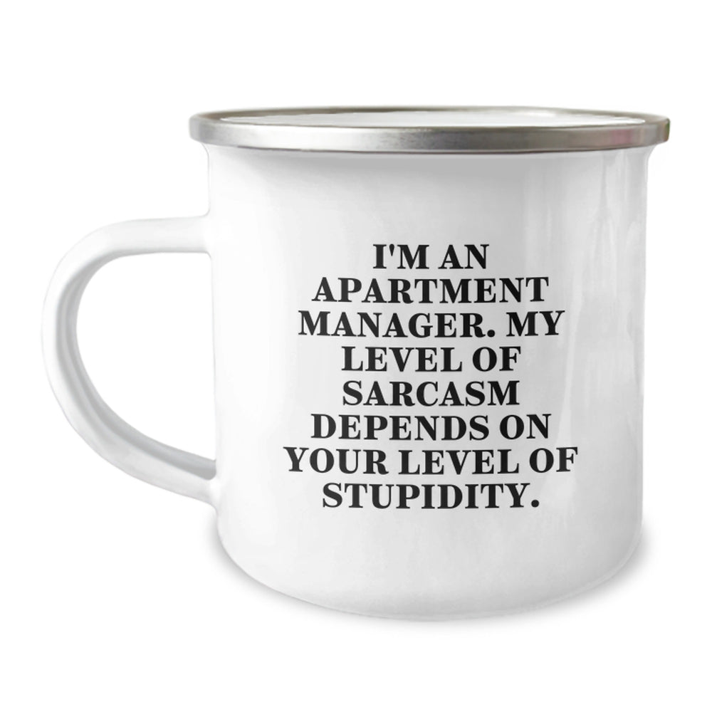 Gifts for Apartment Managers - Funny Sarcastic Camping Mug for Christmas Unique Gift for Family Friends Coworkers - Image 1