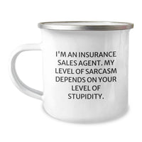 Load image into Gallery viewer, Funny Insurance Sales Agent Gifts for Men, Unique Christmas Unique Gifts from Friends, Camping Mug with Sarcasm Quote - Image 1
