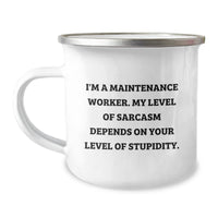 Load image into Gallery viewer, Funny Maintenance Worker Camping Mug - Gifts for Men from Friends, Coworkers, Family - Unique Christmas Unique Gifts for Maintenance Worker, Men, Women - Image 1
