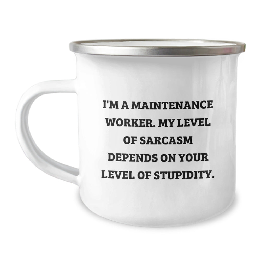 Funny Maintenance Worker Camping Mug - Gifts for Men from Friends, Coworkers, Family - Unique Christmas Unique Gifts for Maintenance Worker, Men, Women - Image 1