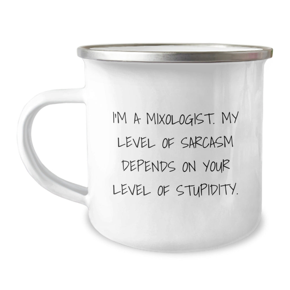 Funny Mixologist Christmas Unique Gifts from Friends for Men and Women - Camping Mug with I'm A Mixologist Quote - Image 1