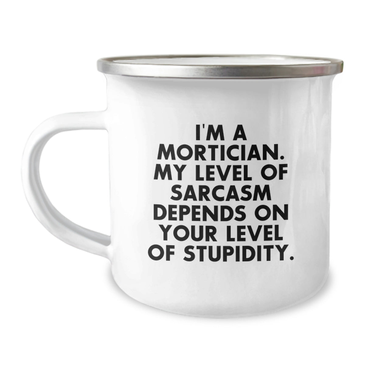 Funny Mortician Christmas Camping Mug Gifts for Mortician Friends and Family - I'm A Mortician. My Level Of Sarcasm Depends On Your Level Of Stupidity. - Image 1