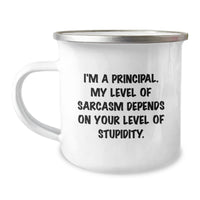 Load image into Gallery viewer, Funny Principal Gifts, Gift for Principal, Christmas Unique Mugs - &#39;I&#39;m A Principal. My Level Of Sarcasm Depends On Your Level Of Stupidity.&#39; - Image 1
