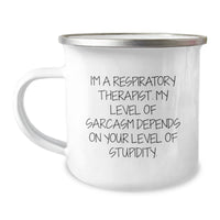 Load image into Gallery viewer, Funny Inspirational Gifts from Friends to Respiratory Therapist Camping Mug - Christmas Unique Humor Mugs for Therapist Colleagues and Coworkers - Image 1
