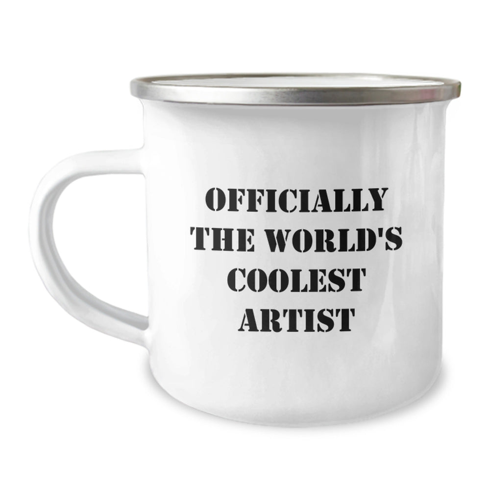 Funny Artist Gifts from Friends, Unique Camping Mugs for Artist Men, Officially The World's Coolest Artist Christmas Unique Gifts - Image 1