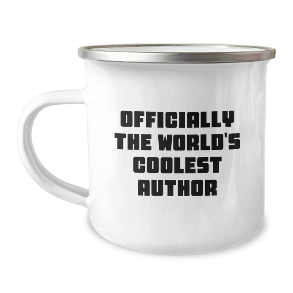 Funny Author Gifts for Men, Officially The World's Coolest Author Camping Mug, Christmas Unique Presents for Author Fans - Gifts from Friends - Image 1