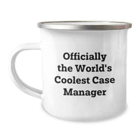 Load image into Gallery viewer, Funny Case Manager Gifts from Friends, &#39;Officially The World&#39;s Coolest Case Manager&#39; Camping Mug for Case Manager, Christmas Unique Gifts - Image 1
