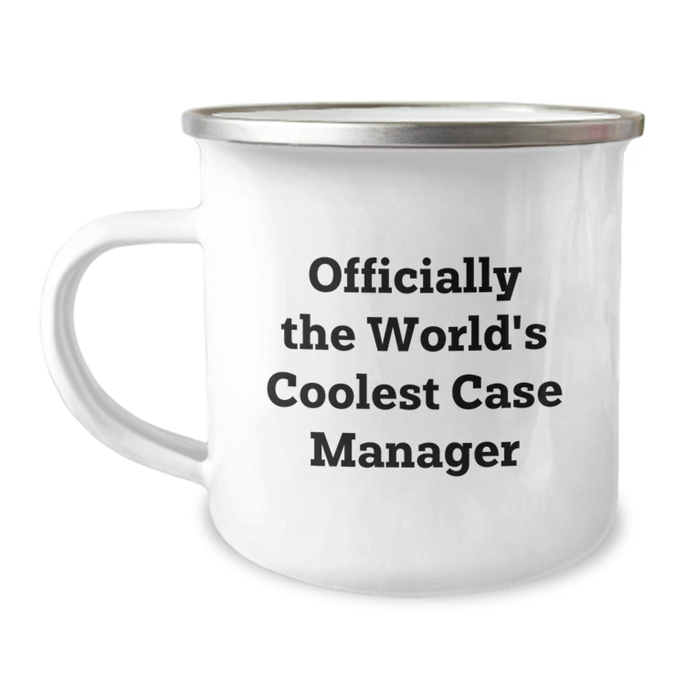 Funny Case Manager Gifts from Friends, 'Officially The World's Coolest Case Manager' Camping Mug for Case Manager, Christmas Unique Gifts - Image 1