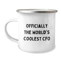 Load image into Gallery viewer, Funny CFO Gifts for Men, &#39;Officially The World&#39;s Coolest Cfo&#39; Enamel Camping Mug, Christmas Unique Presents from Friends to Family - Image 1

