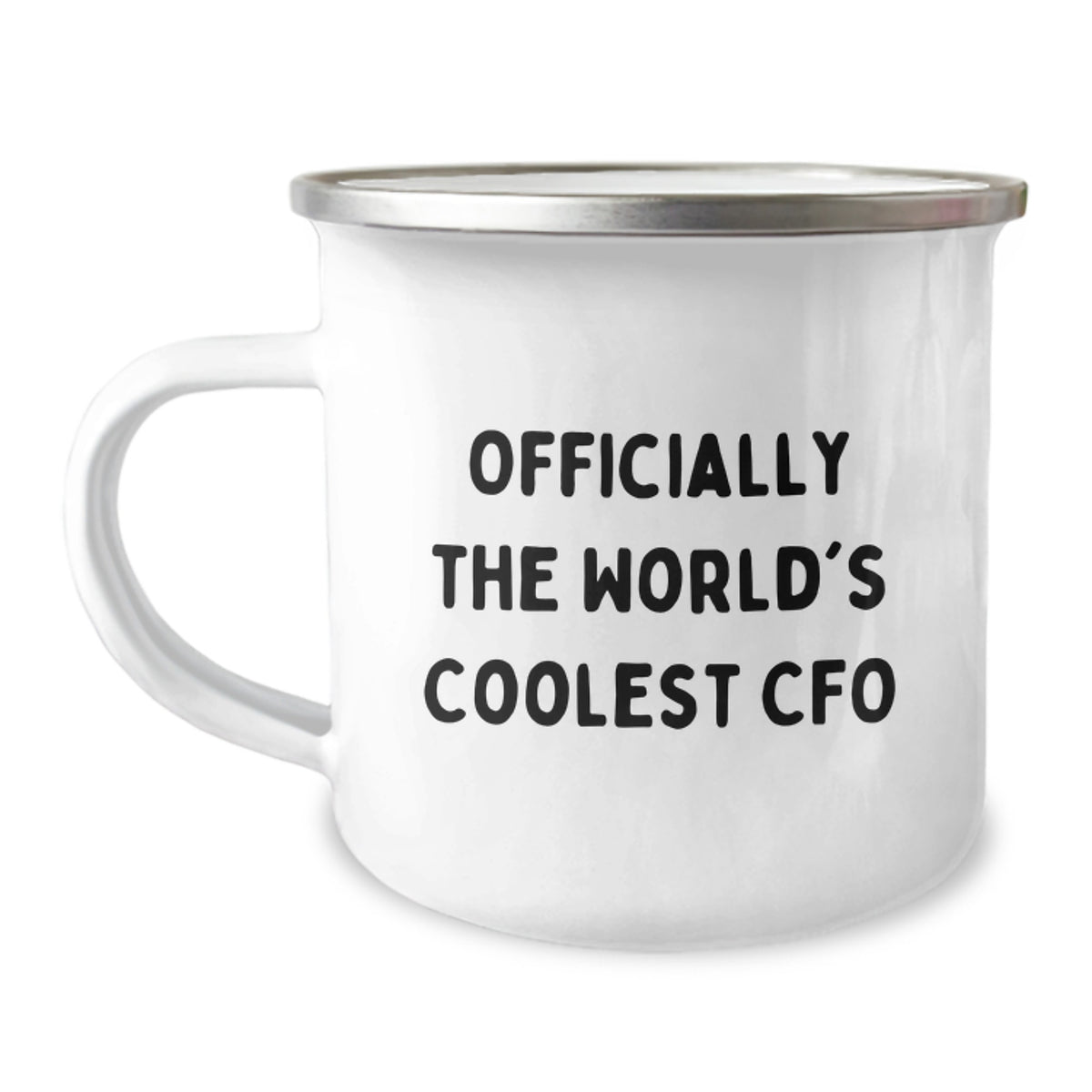 Funny CFO Gifts for Men, 'Officially The World's Coolest Cfo' Enamel Camping Mug, Christmas Unique Presents from Friends to Family - Image 1