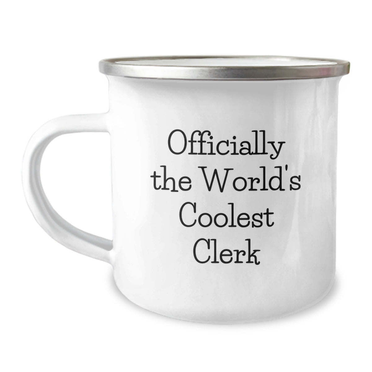 Funny Clerk Gifts from Friends - Camping Mug, Officially The World's Coolest Clerk, Christmas Unique Mugs for Men Women - Image 1