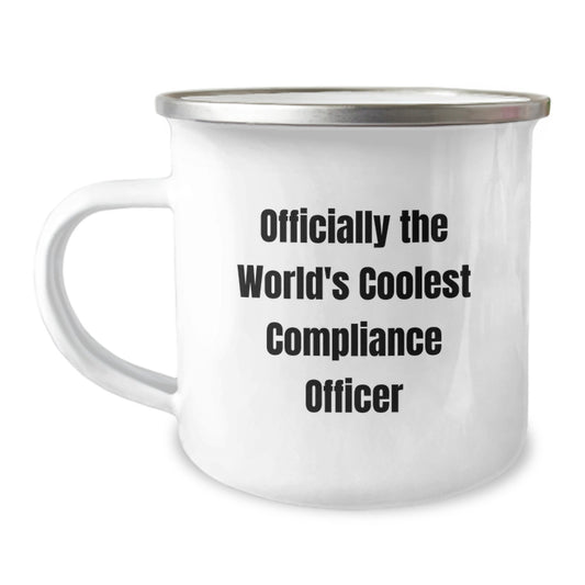 Funny Compliance Officer Gifts for Men - Christmas Unique Presents from Friends to World's Coolest Compliance Officer Camping Mug - Image 1