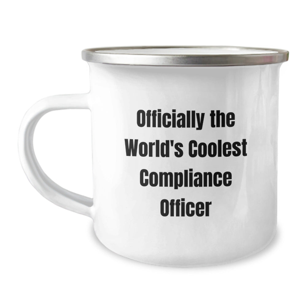 Funny Compliance Officer Gifts for Men - Christmas Unique Presents from Friends to World's Coolest Compliance Officer Camping Mug - Image 1