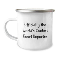 Load image into Gallery viewer, Court Reporter Gifts from Friends - Officially The World&#39;s Coolest Court Reporter Funny Camping Mug, Christmas Unique Gifts for Men - Coolest Court Reporter Mug, Court Reporter Lover - Image 1
