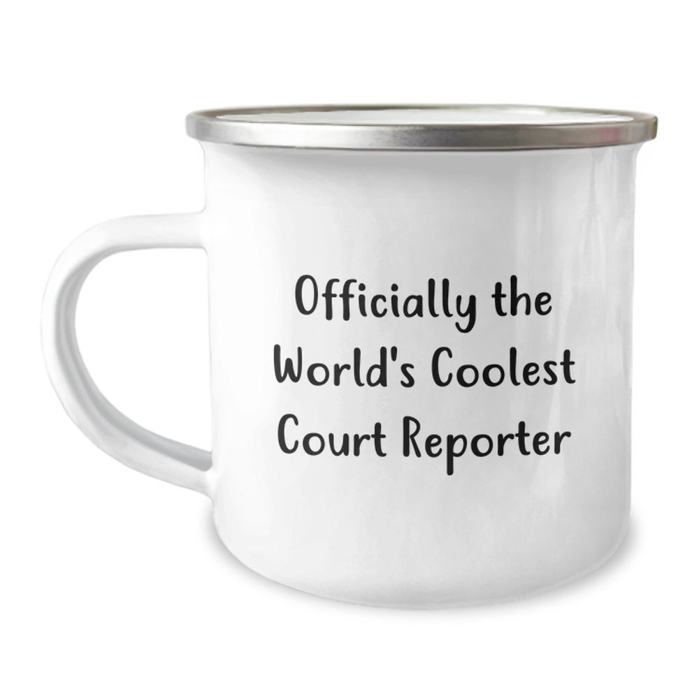 Court Reporter Gifts from Friends - Officially The World's Coolest Court Reporter Funny Camping Mug, Christmas Unique Gifts for Men - Coolest Court Reporter Mug, Court Reporter Lover - Image 1