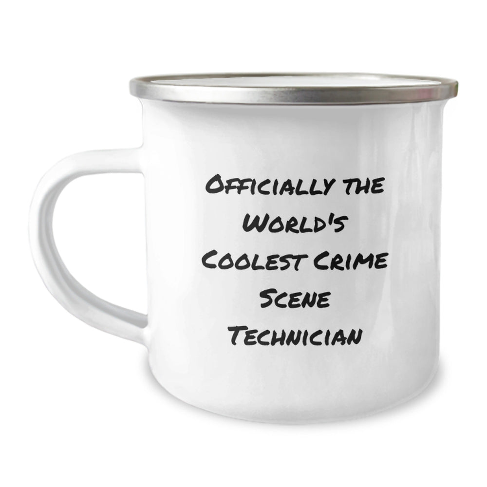 Funny Crime Scene Technician Gifts for Men, Christmas Unique Gifts from Friends to Family, Officially The World's Coolest Crime Scene Technician Camping Mug - Image 1