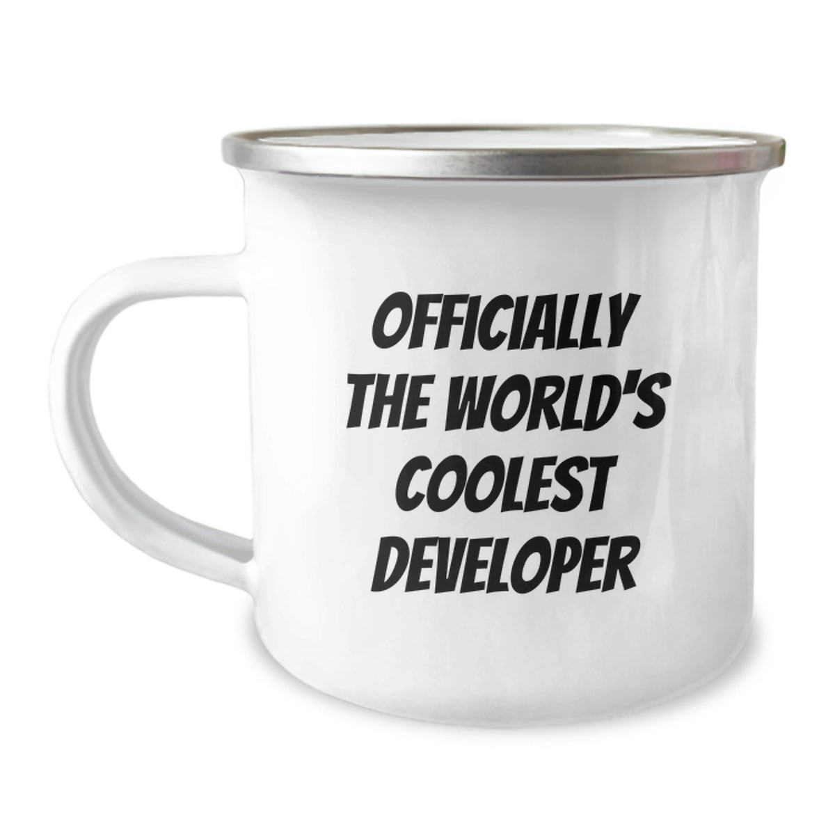 Developer Gifts - Officially The World's Coolest Developer - Funny Camping Mug for Men, Women, Friends, Coworkers, Family - Unique Christmas Memorable Presents - Image 1