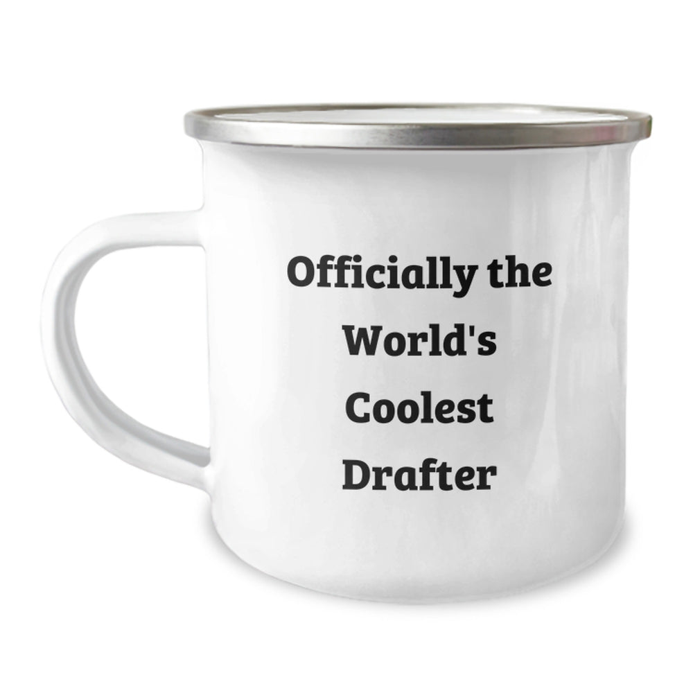 Funny Drafter Christmas Unique Gifts from Friends for Drafter Men Camping Mug - 'Officially The World's Coolest Drafter' - Image 1