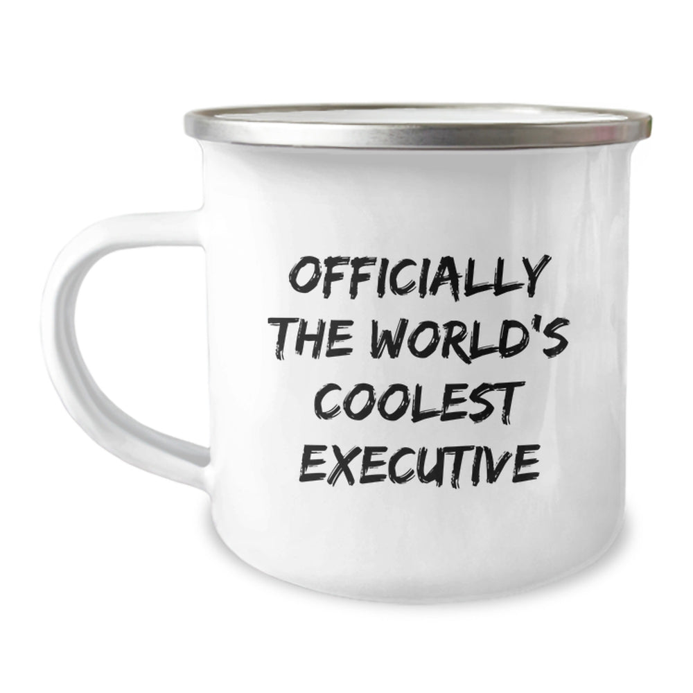 Executive Gifts for Him, Funny Quote, Camping Mug, Unique Christmas Unique Gifts from Men to Executive Friends, Officially The World's Coolest Executive - Image 1