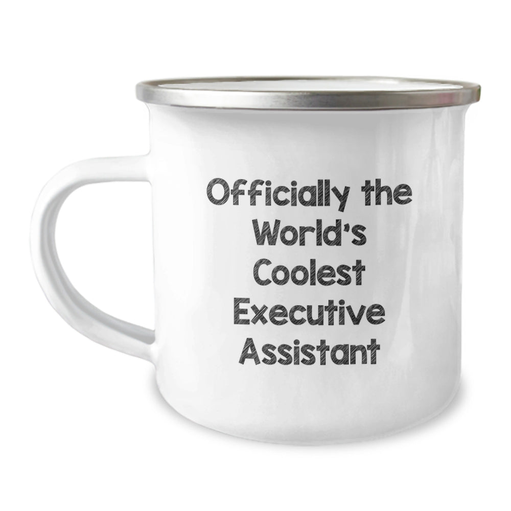 Funny Executive Assistant Christmas Unique Gifts from Friends for Executive Assistant Camping Mug Officially The World's Coolest Executive Assistant - Image 1