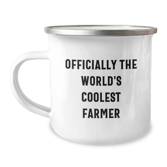 Funny Farmer Gifts for Men - 'Officially The World's Coolest Farmer' Camping Mug from Friends - Image 1