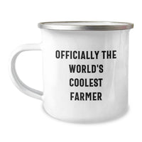 Load image into Gallery viewer, Funny Farmer Gifts for Men - &#39;Officially The World&#39;s Coolest Farmer&#39; Camping Mug from Friends - Image 1
