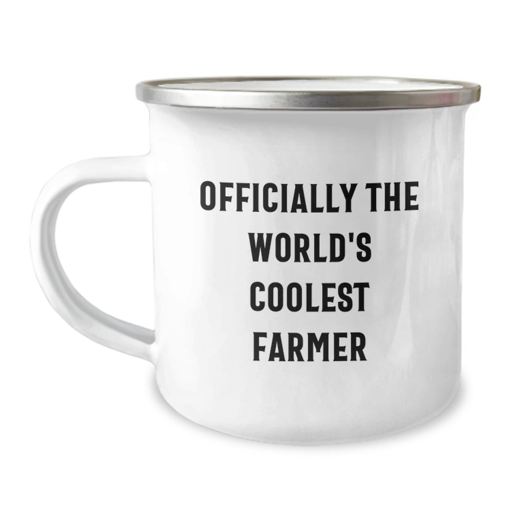 Funny Farmer Gifts for Men - 'Officially The World's Coolest Farmer' Camping Mug from Friends - Image 1
