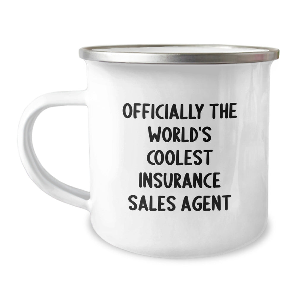 Funny Insurance Sales Agent Gifts for Men - Officially The World's Coolest Insurance Sales Agent Camping Mug, Christmas Unique Gifts from Friends - Image 1