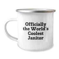 Load image into Gallery viewer, Funny Janitor Gifts for Friends, Janitor Camping Mug with Quote &#39;Officially The World&#39;s Coolest Janitor&#39;, Christmas Unique Gifts from Men - Image 1
