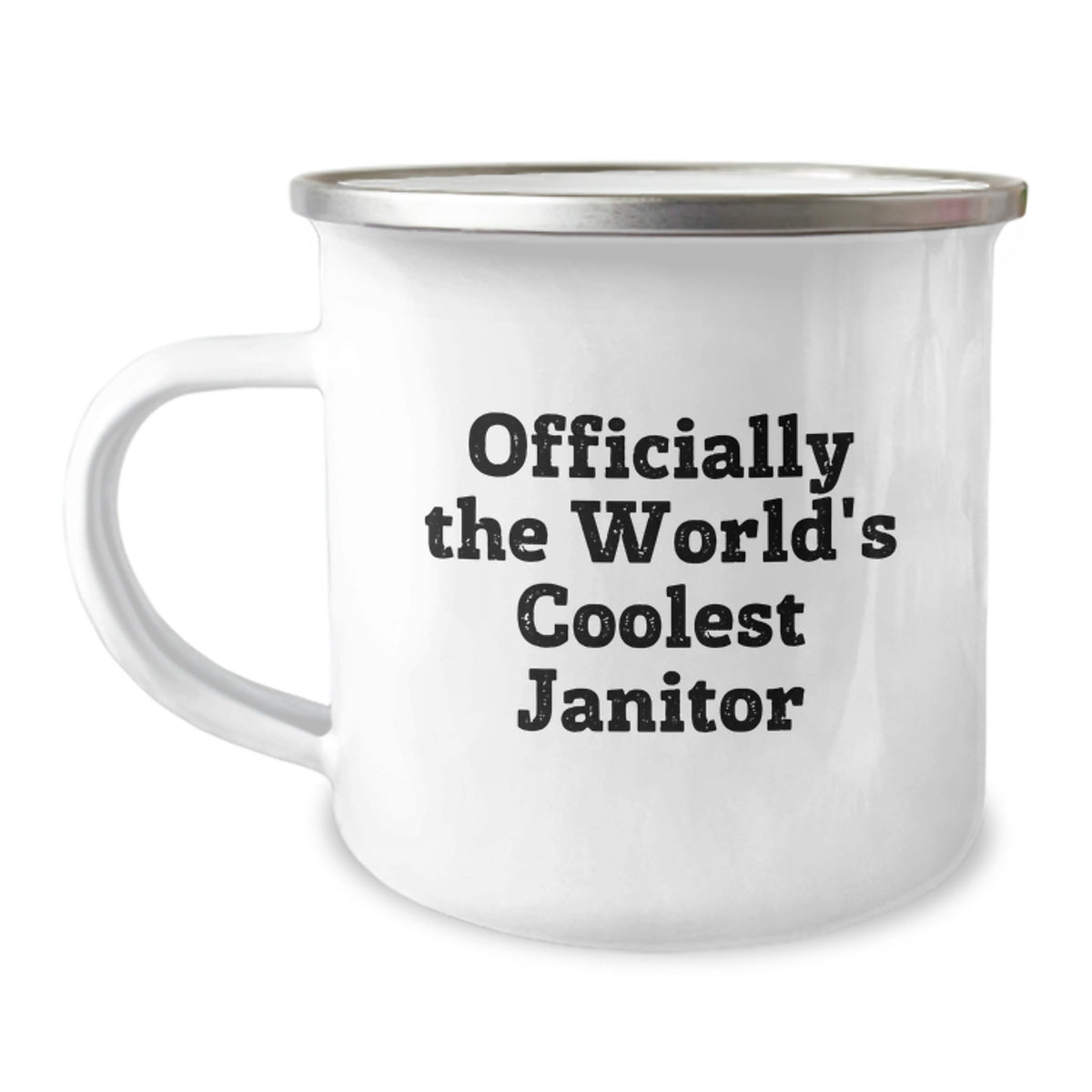 Funny Janitor Gifts for Friends, Janitor Camping Mug with Quote 'Officially The World's Coolest Janitor', Christmas Unique Gifts from Men - Image 1