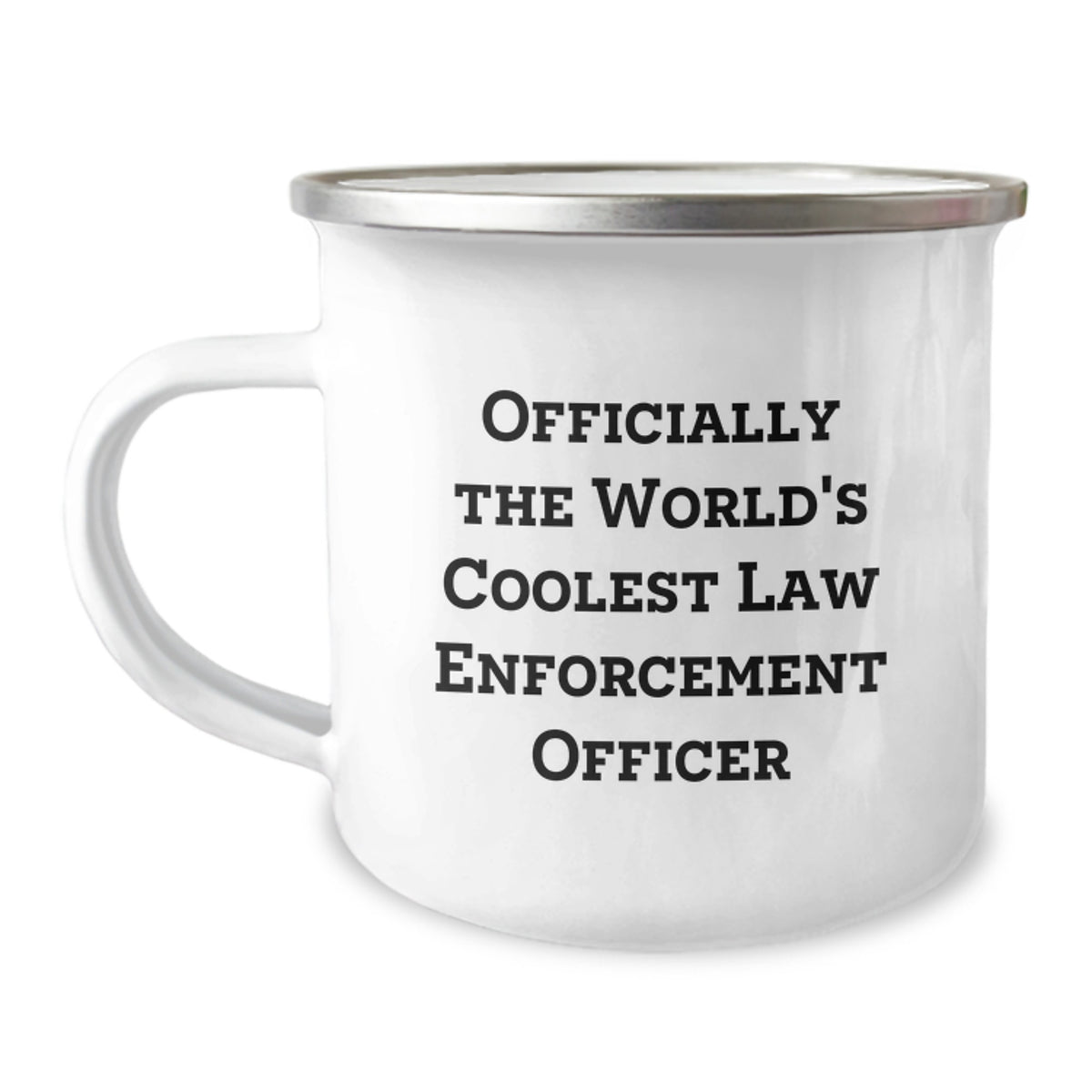 Funny Law Enforcement Officer Gifts from Men for Christmas Unique Gifts - Officially The World's Coolest Law Enforcement Officer Camping Mug - Image 1