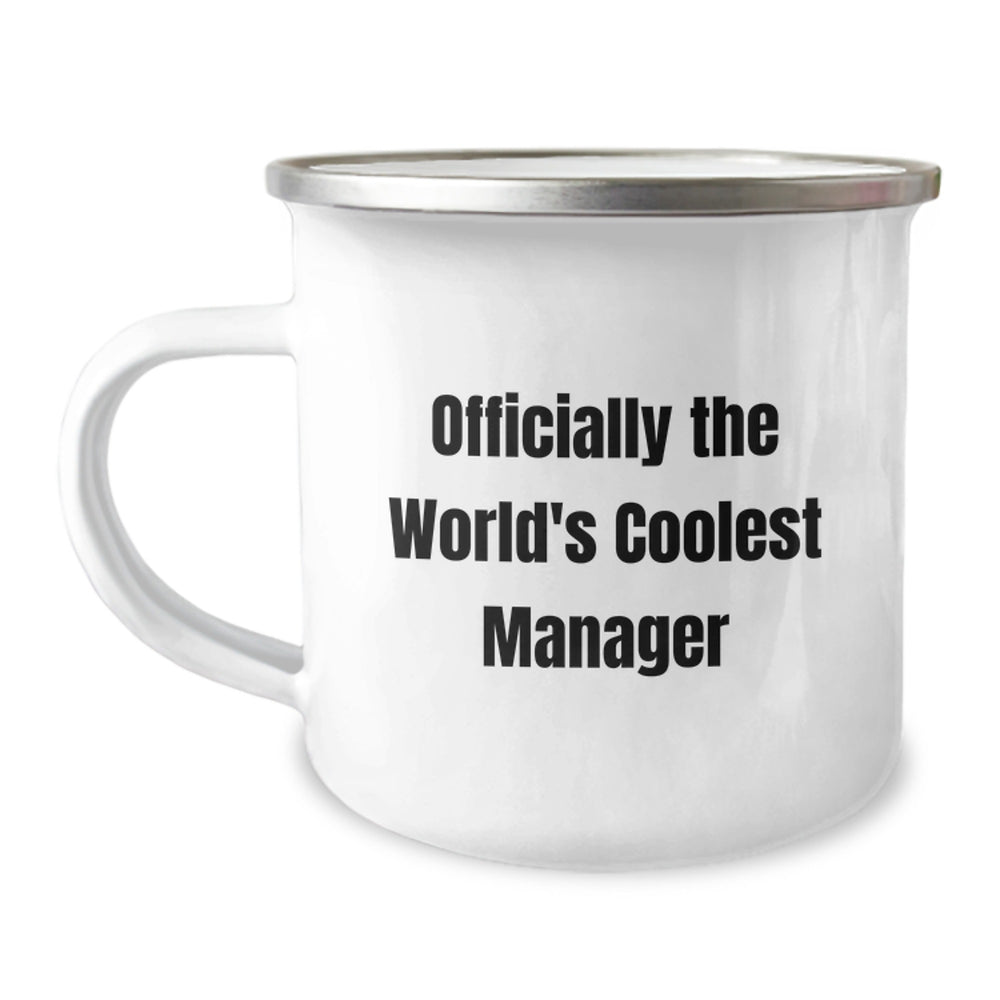 Funny Manager Gifts, The World's Coolest Manager Quote Camping Mug, Christmas Unique Gifts from Men to Coworkers - Image 1