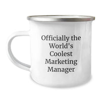 Load image into Gallery viewer, Funny Marketing Manager Gifts for Men, Officially The World&#39;s Coolest Marketing Manager Camping Mug with Enamel Finish, Christmas Unique Gifts from Friends - Image 1
