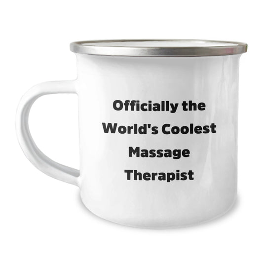 Funny Massage Therapist Gifts for Men - Officially The World's Coolest Massage Therapist Camping Mug - Unique Christmas Unique Gift from Friends to Family - Image 1