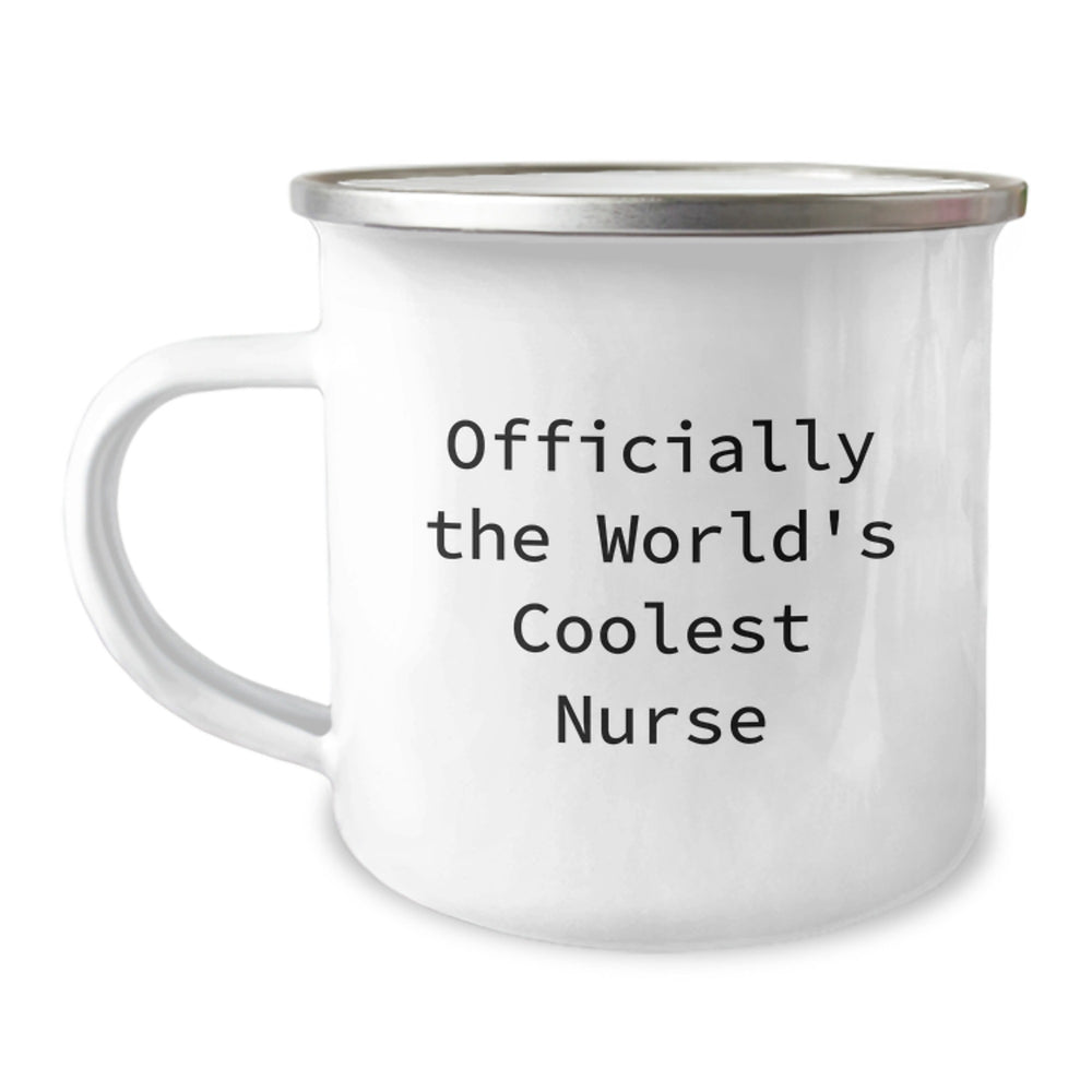 Funny Nurse Gifts from Men - 'Officially The World's Coolest Nurse' Camping Mug for Christmas Unique Gifts - Image 1